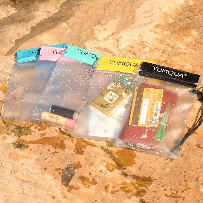YUMQUA Clear Waterproof Bags, Water Tight Cases Pouch Dry Bags for Camera Mobile Phone Maps Pouch Kayak Military Boating Document Holder