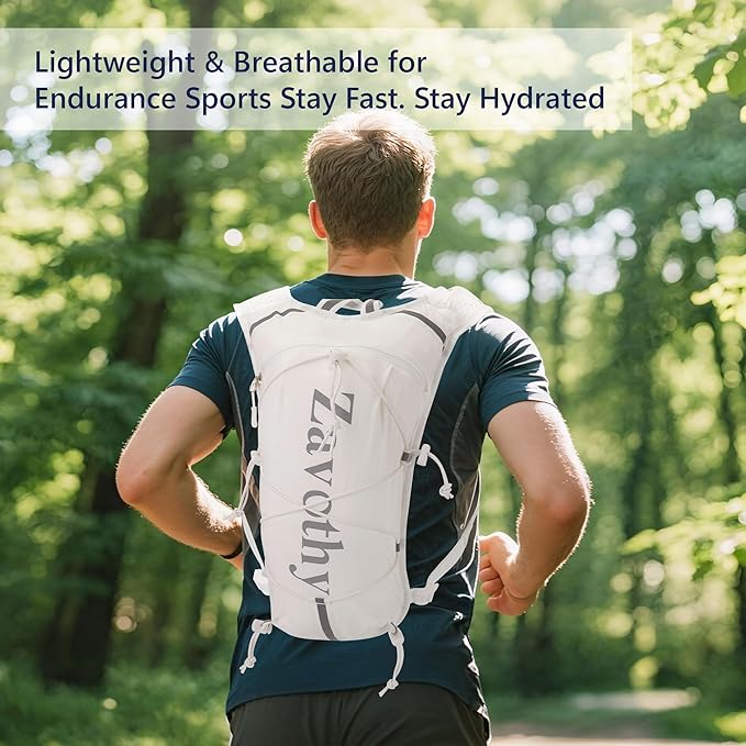 Zavothy Hydration Backpack with Rain Cover, 1.5L Lightweight Hydration Pack for Hiking, Cycling & Trail Running