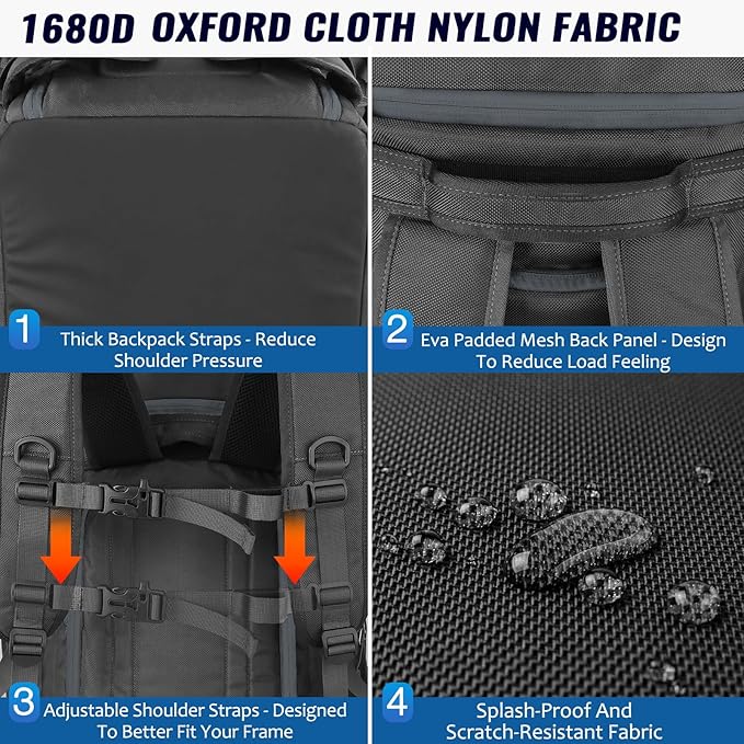 Ski Boot Bag, 65L Durable Travel Backpack, 1680D Nylon Waterproof Snowboard Boot Bag, Skiing and Snowboarding Travel Luggage for Helmet, Goggles, Gloves, Outerwear & Accessories