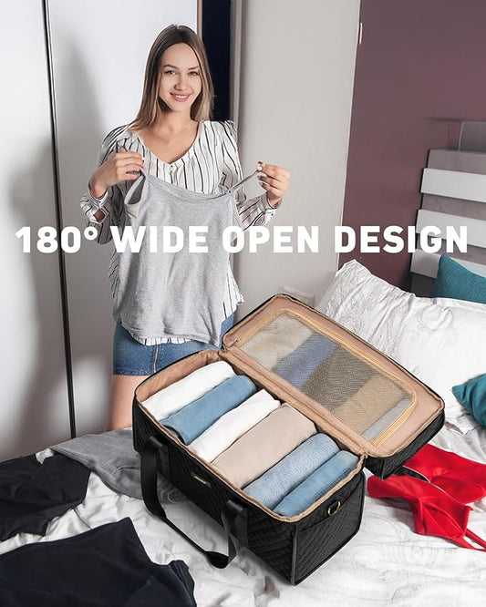 Weekender Travel Duffle Bag for Women: Overnight Bags with Shoe Compartment Carry on Bags for Airplanes with Toiletry Bag Weekend Yoga Gym Bag with Wet Pocket Travel Duffel Tote Bag Hospital Bag Black
