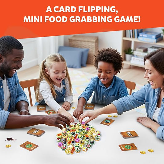 Gone in Seconds - Fast-Paced Mini Food Game for Kids, Teens & Adults, Quick Reflex Family & Party Board Game, Hilarious Food Grab Challenge, Replayable Fun, Gift for Ages 6, 7, 8 & Up, 2–5 Players