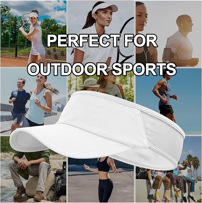 Sun Visor Hats for Men Women Lightweight Portable Stretchy Sun Hat for Running Tennis Golf