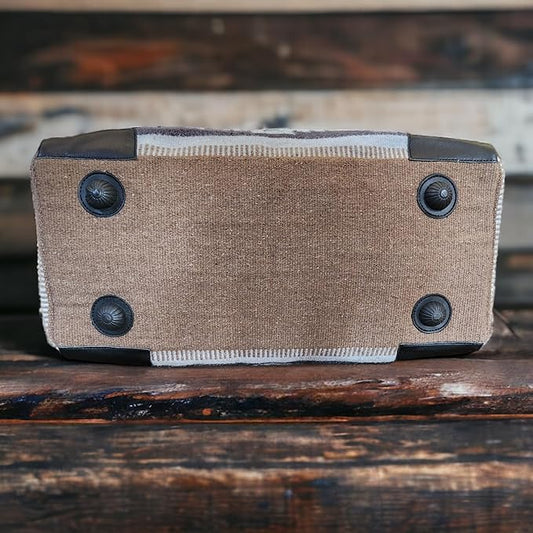 Aztec Large Weekender Southwestern Duffel Bag Saddle Blanket Bag 100% Leather Handles (Verlie)