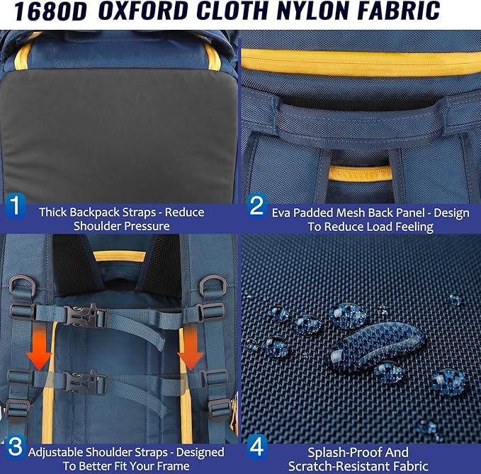 Ski Boot Bag, 65L Durable Travel Backpack, 1680D Nylon Waterproof Snowboard Boot Bag, Skiing and Snowboarding Travel Luggage for Helmet, Goggles, Gloves, Outerwear & Accessories