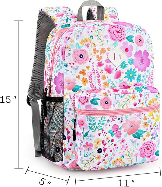 STEAMEDBUN Kids Backpack for Girls, Flower Kindergarten Backpack for Toddler Girls Age 3-8
