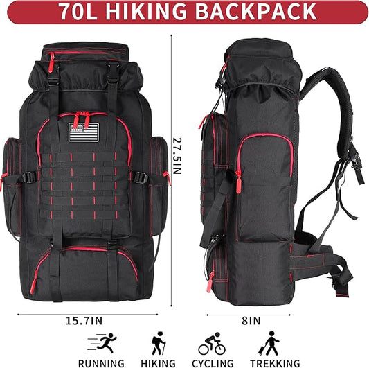 W WINTMING Hiking Backpack for Men 70L/100L Camping Backpack Military Rucksack Molle 3 Days Assault Pack for Climbing | Camping Backpack, 3 Days Assault Pack, for Climbing