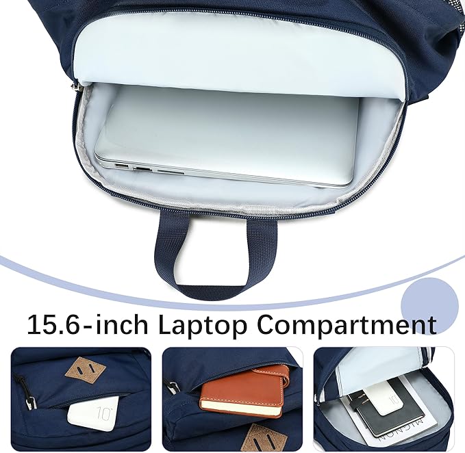 abshoo 29L Backpack for School College Bookbag Middle High School Backpacks Casual Daypack Travel Backpack (Navy)