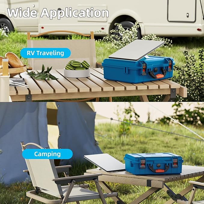 Blue Starlink Mini Hard Case Travel, Star Link Mini Waterproof Travel Case for with Molded Foam for Starlink Accessories, Lockable Storage Bag