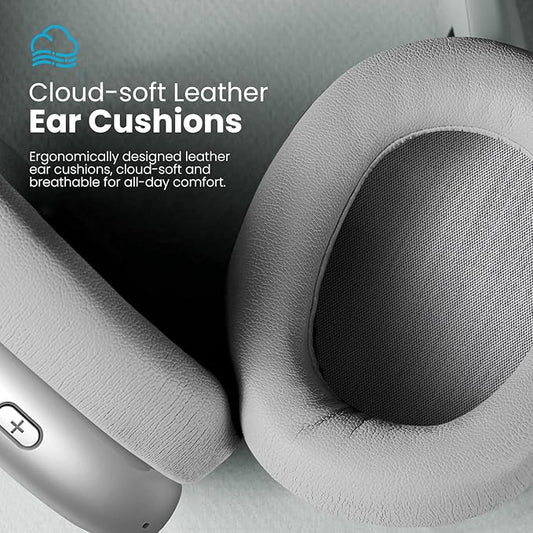 Wentronic Y01 Wireless Noise Canceling Headphones Bluetooth 5.3 Over Ear Headphones with Microphone, Hi-Res Audio, 48H Playtime, Foldable Comfortable Earpads,Compatible with iOS,Android,PC, Silver