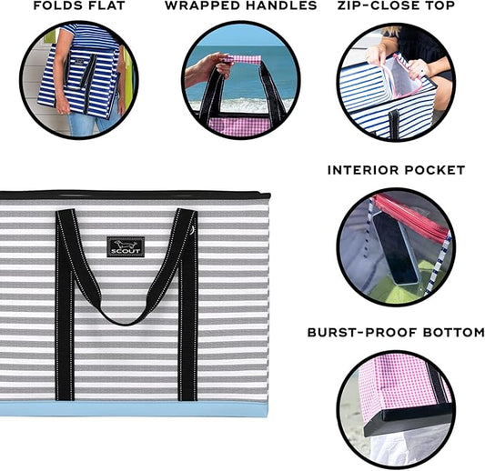 SCOUT 4 Boys Zip Tote XX-Large - Durable Lightweight Bag for Beach, Pool, Family Travel, Storage - Water-Resistant, Zips Shut