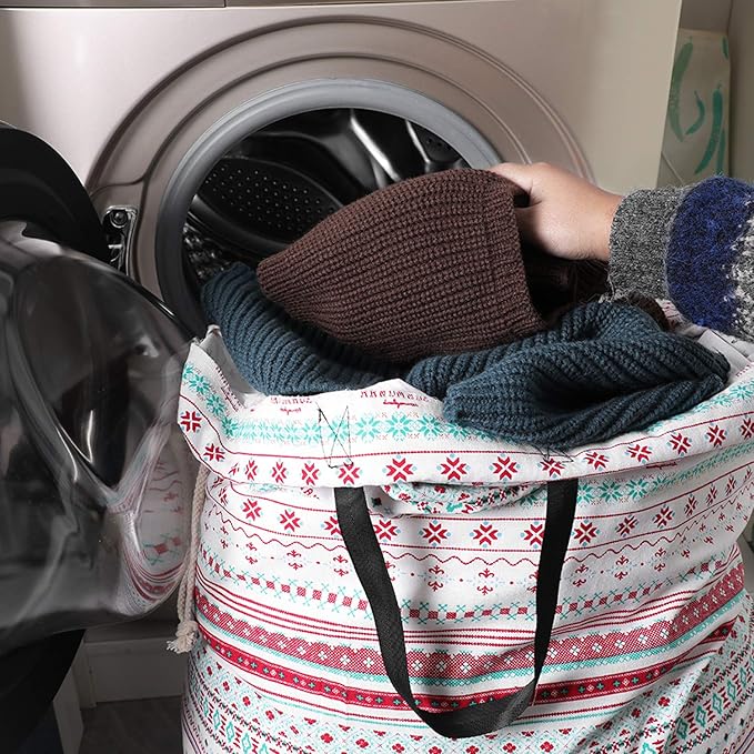 SWISSELITE Laundry Bag with Handle and Drawstring, Large Heavy Duty Laundry Bag, 28 x 40 Inches Travel Dirty Clothes Bag for Laundromat and Household