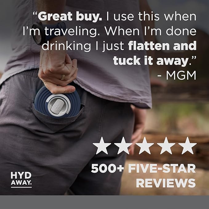 HYDAWAY 25oz Collapsible Water Bottle - BPA-Free, Leakproof, Lightweight, and Space-Saving - Perfect for Hiking, Travel, and All-Day Hydration