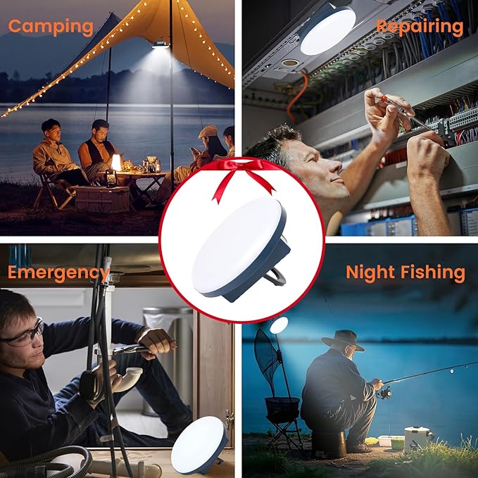 Camping Lights 2Pack, Portable Camping Lantern Rechargeable, Lanterns for Power Outages, Tent Lights with Magnet, Cordless Work Light, Waterproof Emergency Light for Outdoor, Hurricane, Survival Kits