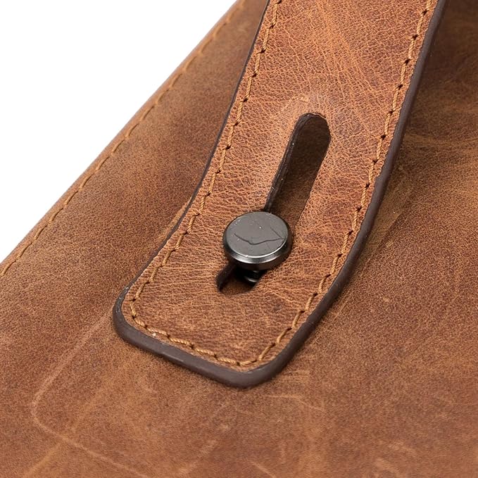 Medicine Handmade Leather Cable Organizer Bag – Full-Grain Leather Travel Tech Case for Cords, Chargers & Accessories – Zippered Storage for Men & Women (Antic Brown)