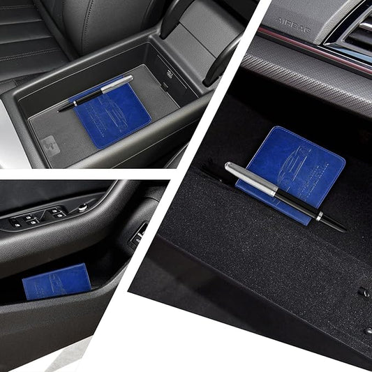 2-Pack Car Registration and Insurance Holder, Car Organization Vehicle Document Organizer with Magnetic Closure for Cards, License in Glove Box, Dark Blue