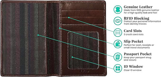 Personalized Monogrammed Toffee Leather RFID Passport Wallet and Luggage Tag
