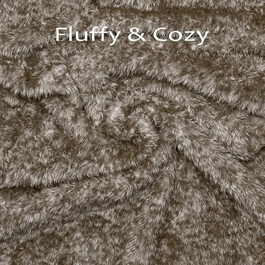 MACEVIA Fluffy Fleece Dog Blankets,Warm Soft Fuzzy Pets Blanket for Puppy,Small,Medium,Large Dogs and Cats,Plush Pet Throws for Bed,Couch,Sofa,Travel(24x29 Inch, Taupe)