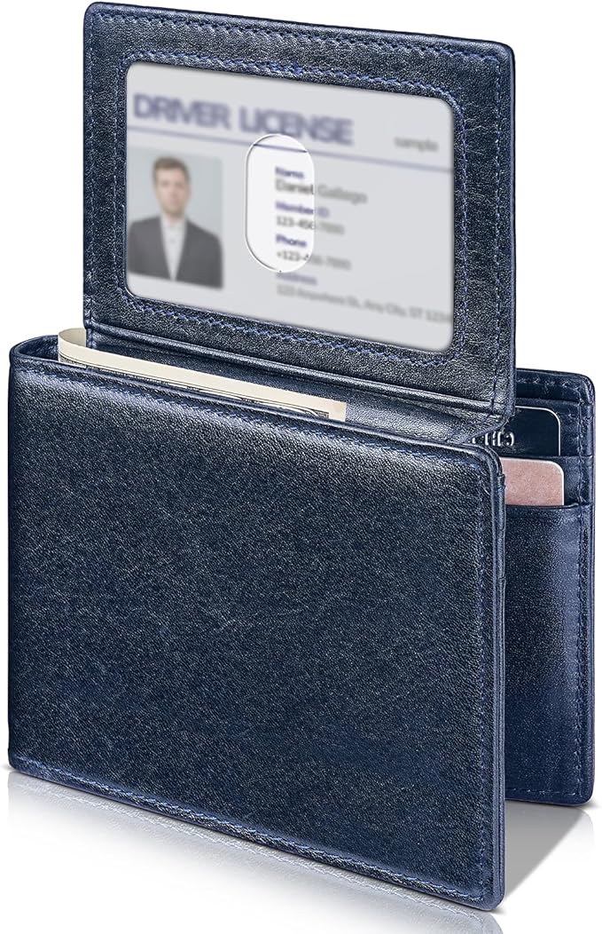 Artpaxy Mens Wallet Bifold Genuine Leather RFID Blocking Wallet for Men with 2 ID Windows 12 Card Holders 2 cash pockets 1 Gift Box