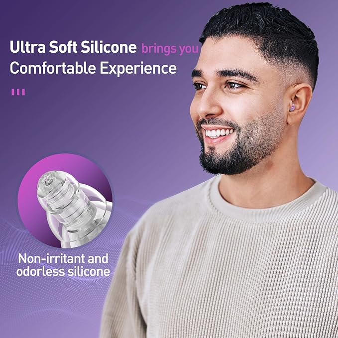 High Fidelity Concert Ear Plugs, Noise Cancelling Silicone Ear Plugs 2 Pairs Great for Concerts Loud Music, Musicians, Motorcycles, Airplanes, Raves, Hearing Protection -23 dB