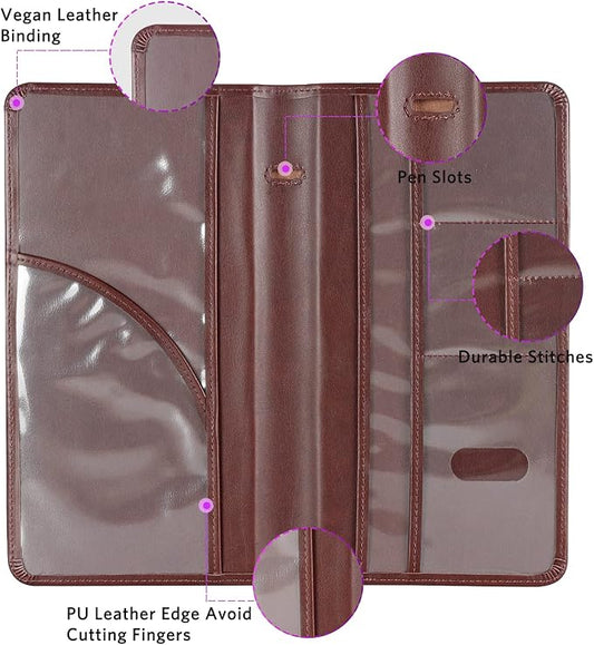 CoBak Premium Faux Leather Car Document Holder with Magnetic Closure and 6 Compartments