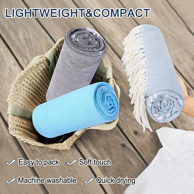 Beach Towel 2 Pack,Sand Free Beach Towels Oversized 39 x 72,Turkish Beach Towel Quick Dry Towel,Lightweight Pool Towels for Adults Travel Towel,Cool Beach Essentials Super Absorbent Towels