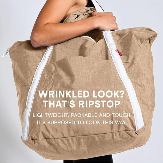 Bodysurf Beach Bags Waterproof Sandproof - Packable Foldable Nylon Zipper Tote Bag for Travel Lightweight, Pool, Boat, Cruise