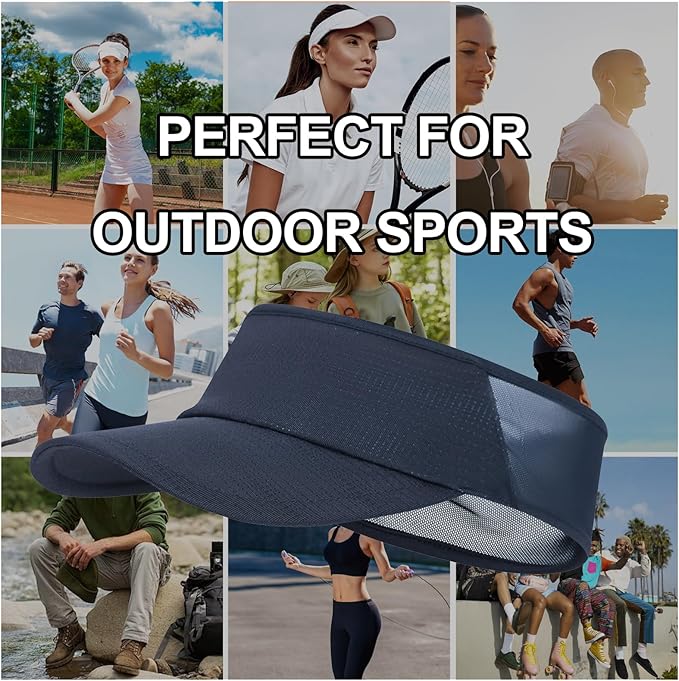 Sun Visor Hats for Men Women Lightweight Portable Stretchy Sun Hat for Running Tennis Golf