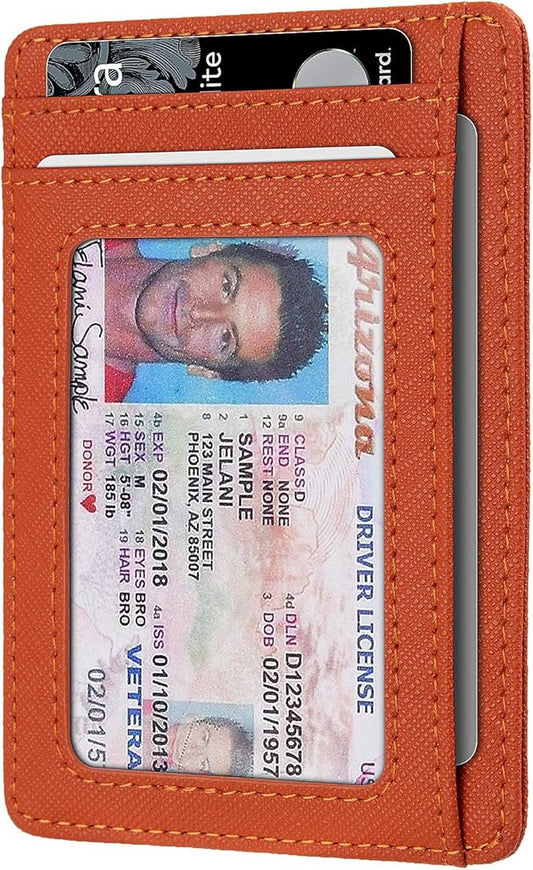 RUNBOX Slim Minimalist Front Pocket RFID Blocking Leather Wallets for Men and Women Card Holder Wallets Gifts for men