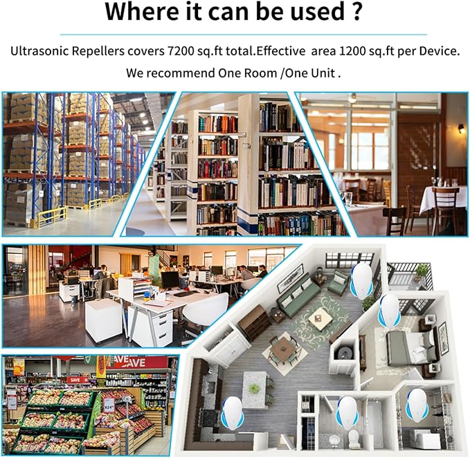 Mice Repellent Indoor, Rodent Roach Spider Insect Repellent, Pest Control Plug in, Insect Repellent for Bugs Insects Roaches Mice Spiders Rodents Mosquitoes