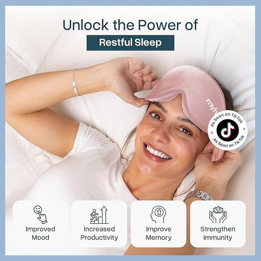 MyHalos® Sleep Mask - Eye Masks for Sleep - 100% Blackout Sleeping Mask for Women, Men & Side Sleepers - 3D Sleeping Eye Mask for Zero Pressure - Award Winning Design, Eyelash Friendly & Breathable