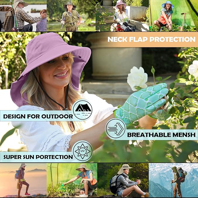 Solaris Sun Hat with Neck Flap, UPF 50 Sun Protection Lightweight Sun Cap for Men Women, Wide Brim Hat for Fishing Hiking