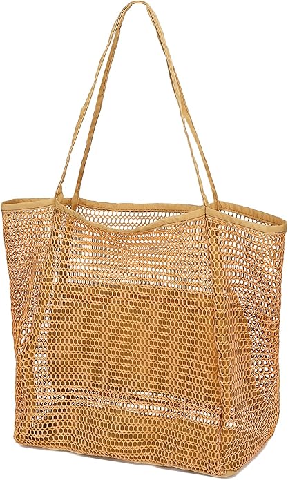 Mesh Beach Bag for Women, Casual Hobo Bags Large Beach Tote for Pool Travel Cruise Vacation Essentials
