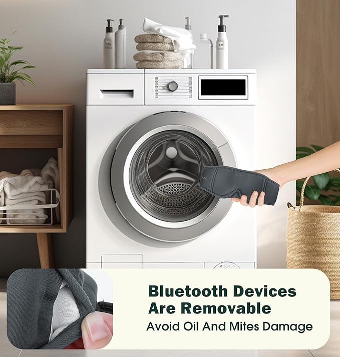 Sleep Mask with Headphones Bluetooth 5.4,LC-dolida 2025 New 3D Bluetooth Sleep Mask Headphones with Soft Bamboo Cotton for Side Sleepers Women Men, Sustainable Luxury for Better Sleep