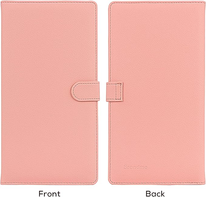 Car Registration and Insurance Holder, Leather Magnetic Shut Vehicle Glove Box Organizer for Document, Card, Driver License, Pink