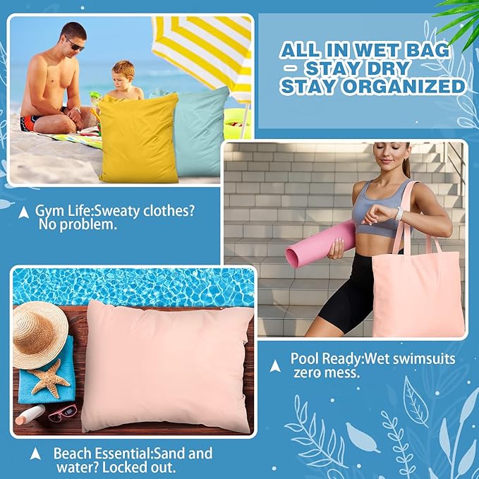 SATINIOR 5 Pcs Large Travel Laundry Bags with Handle Waterproof Washable Dirty Clothes Bags