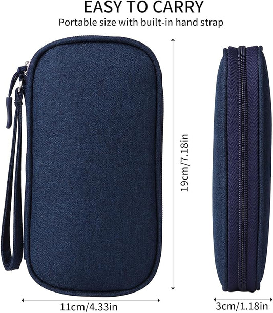 Travel Cable Organizer, Electronics Accessories Bag for Charger, Phone, Memory Card, Universal Gadget Organizer (Blue)