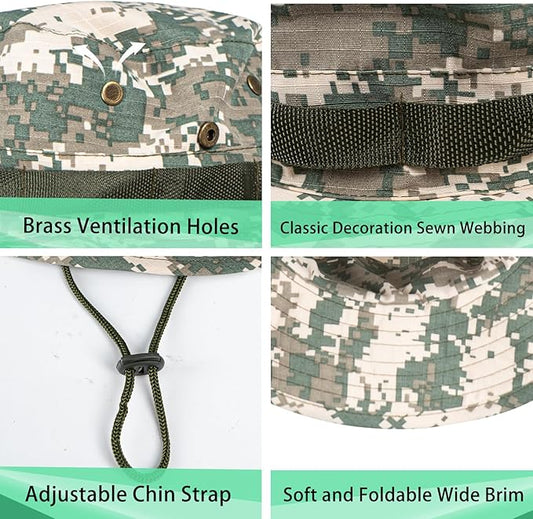 Sun Hats for Men Women Boonie Hat UPF 50+ Bucket Hat Wide Brim UV Protection Fishing Hiking Safari Outdoor Hats