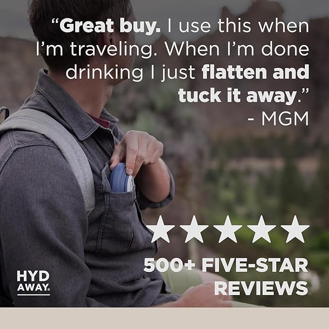 HYDAWAY 17oz Collapsible Water Bottle - BPA-Free, Leakproof, Lightweight, and Space-Saving - Perfect for Travel, Hiking, and Everyday Hydration