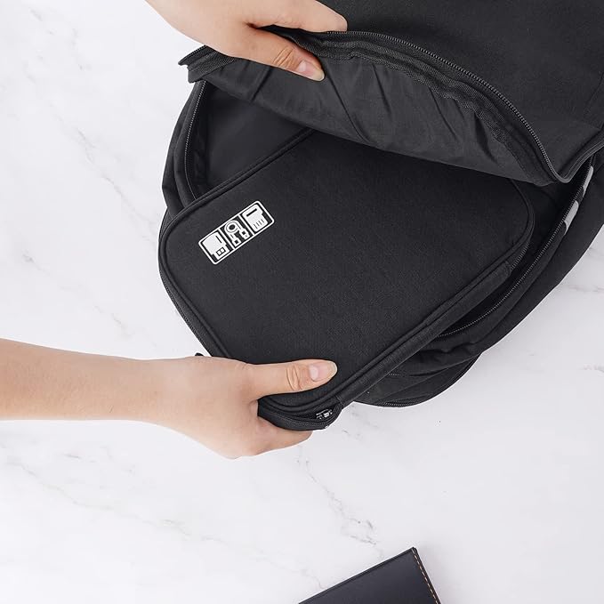 Electronic Organizer Travel Universal Cable Organizer Electronics Accessories Bag for Cable, Charger, Phone, USB, SD Card,1Pack