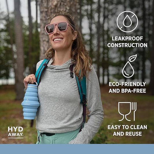 HYDAWAY 25oz Collapsible Water Bottle - BPA-Free, Leakproof, Lightweight, and Space-Saving - Perfect for Hiking, Travel, and All-Day Hydration