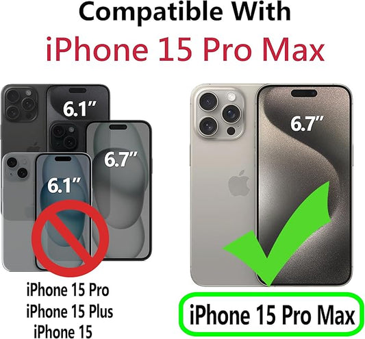 CIVICASE for iPhone 15 Pro Max(6.7inch) Wallet Case,Leather Flip Case RFID Blocking Credit Card Holder Folio Magnetic Stand TPU Shockproof Cover Compatible with iPhone 15 Pro Max Brown