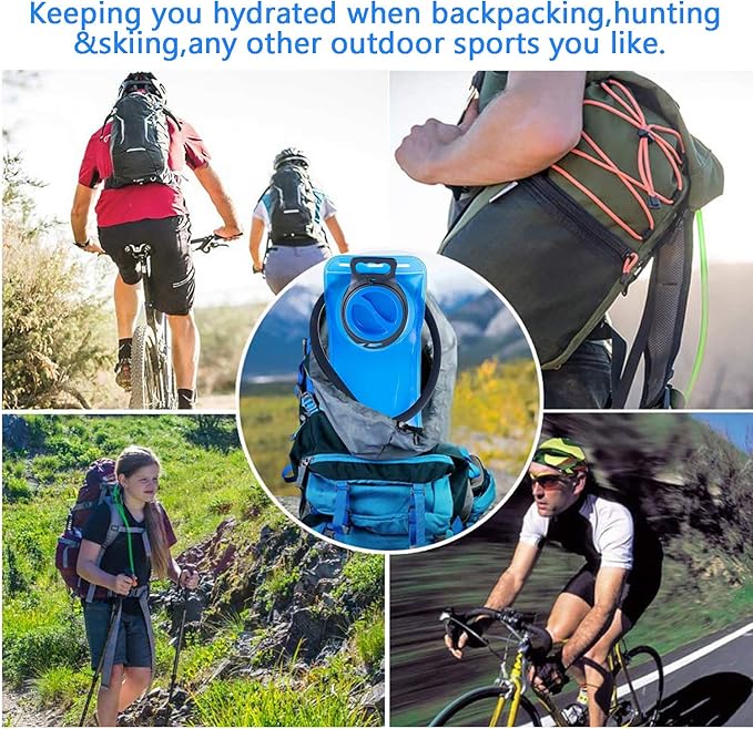 Hydration Bladder 1.5L-2L-3L,Leak Proof Water Reservoir with Insulated Sleeve, BPA Free Military Water Storage Bladder Bag Hydration Pack Replacement,Great for Bicycling Hiking Camping Hunting Running