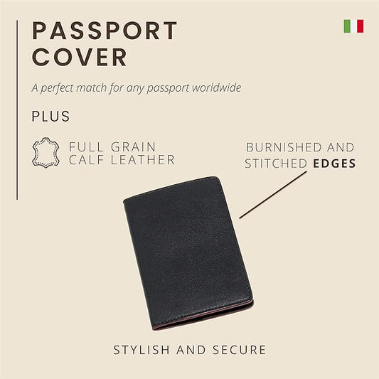 Maruse Italian Leather Passport Cover for Men and Women, Handmade in Italy