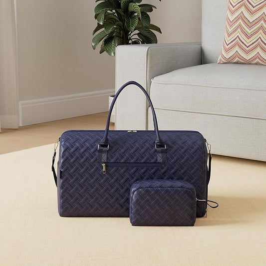 Duffle Bag for Travel, Weekender Bag with Shoe Compartment, Carry On Overnight Bag for Women with Toiletry Bag, Gym Bag with Wet Pocket, Hospital Bags for Labor and Delivery Beige