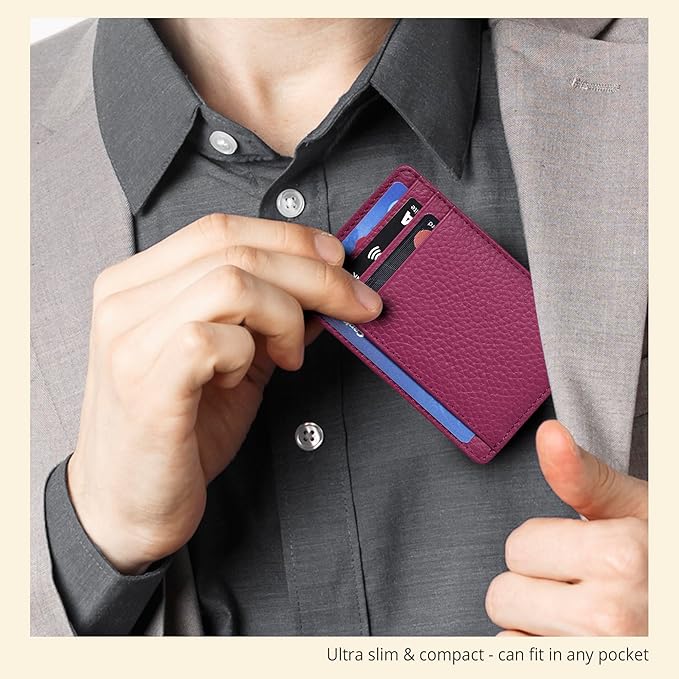 Oak Leathers Leather Slim Minimalist Wallet for Men & Women RFID Front Pocket Leather Card Holder Wallets