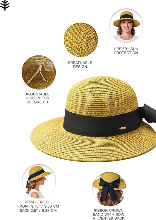 Women's Sun Hat with Ribbon - UPF 50+ Sun Protection - Clara