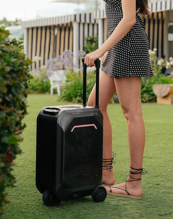 AOTOS Rideable Electric Luggage – 22" App-Controlled Ride-On Carry-On with Inline Skate Wheels, TSA-Approved Hardshell, Zipperless Design (22x14x9 Inches)