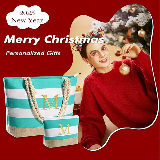 YOOLIFE Beach Bags for Women - Travel Canvas Beach Tote, Pool Waterproof Bag, Travel Essentials, Gifts for Women Birthday