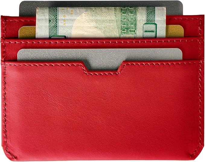 Vaultskin MOORGATE Slim Card Holder - Minimalist Leather Wallet, RFID Blocking Sleeve, Fits Front Pocket, for Men and Women