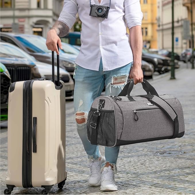 TOPDesign Gym Bag for Women & Men, Unisex Duffel Bag with Shoe Compartment & Wet Pocket for Travel Sports Gym (M Checkerboard)